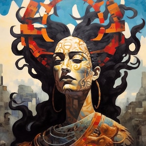 Lilith - Dark Goddess of Woman, Demon, First Woman, Red Goddess, horned goddess digital download