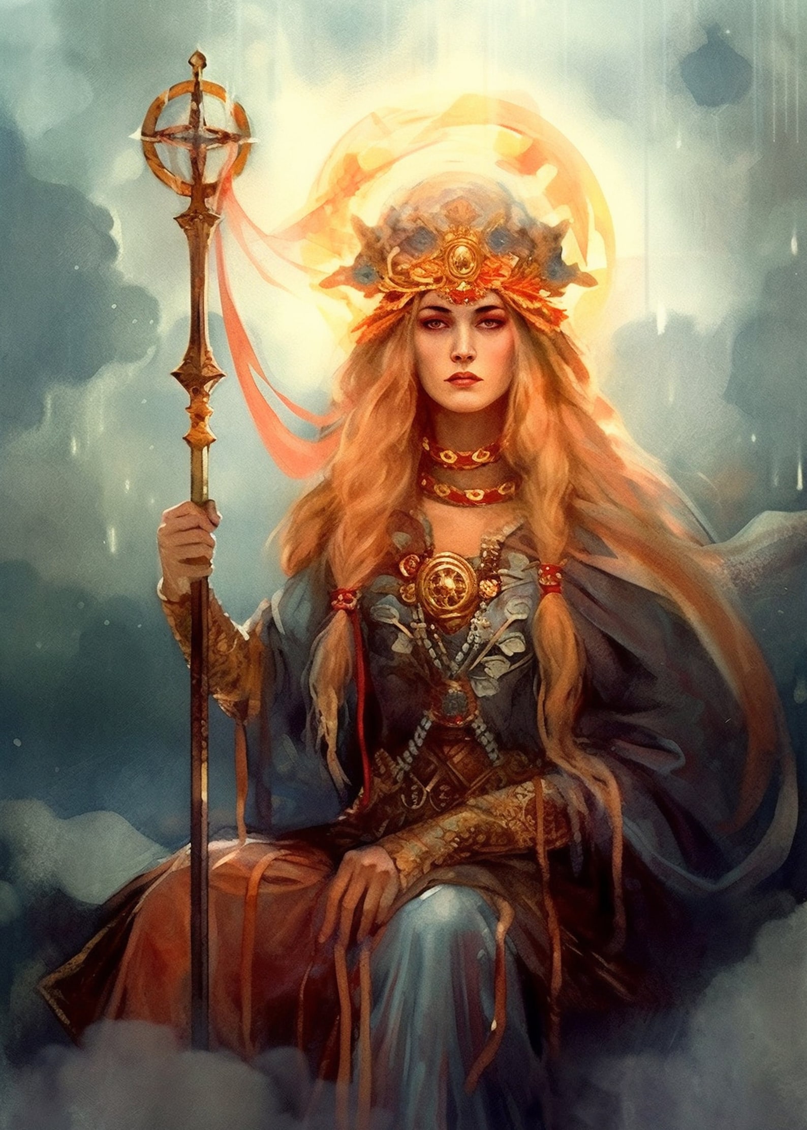 Frigg Norse Goddess Art – Queen of Aesir Digital Download - Etsy