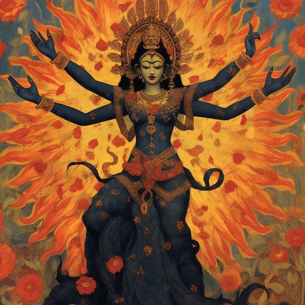 Kali - goddess of rebirth and destruction and transformation - digital download