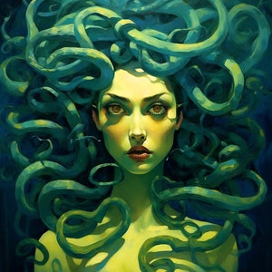 Medusa - dark goddess, Gorgon, snakes, serpents, Greek Mythology - digital download