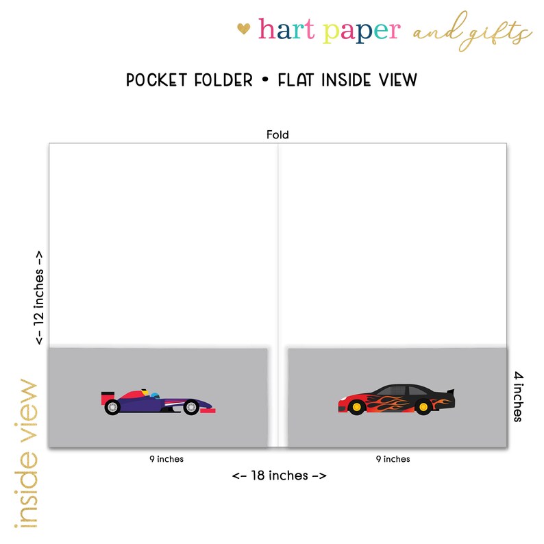 File Folder Racing Cars Race Car Transportation Personalized Folder 2 Pocket • Back to School ...