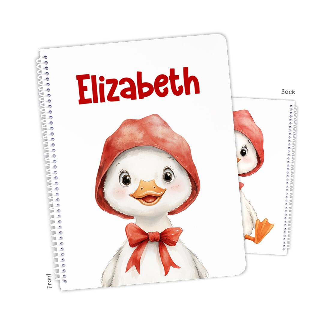 Notebook Goose Red Silly Goose Geese Personalized Notebook Sketchbook Custom Birthday ...