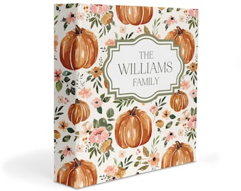 Thanksgiving Pumpkin Planner Recipe Home Family 3 Ring Binder 2" Personalized Custom Birthday Mom Friend Bridal Shower Gift Wedding Holiday