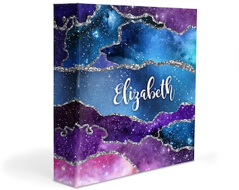 Galaxy Space Sky Stars 3 Ring Binder 2" Personalized Custom Gift Back to School Supplies Birthday Girl Boy Kids Adult Holiday Christmas Home