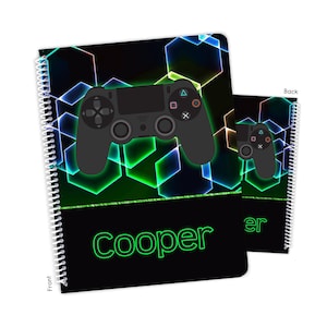 Video Game Gamer Personalized Notebook Sketchbook • Custom Birthday Gift Back to School Supplies Holiday Christmas Girl Boy Kids