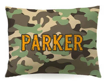 Personalized Camouflage Camo Pillowcase Custom Pillow Case Cover 20x30 Toddler 13x18 Birthday Gift Kids Children Girl Holiday Christmas