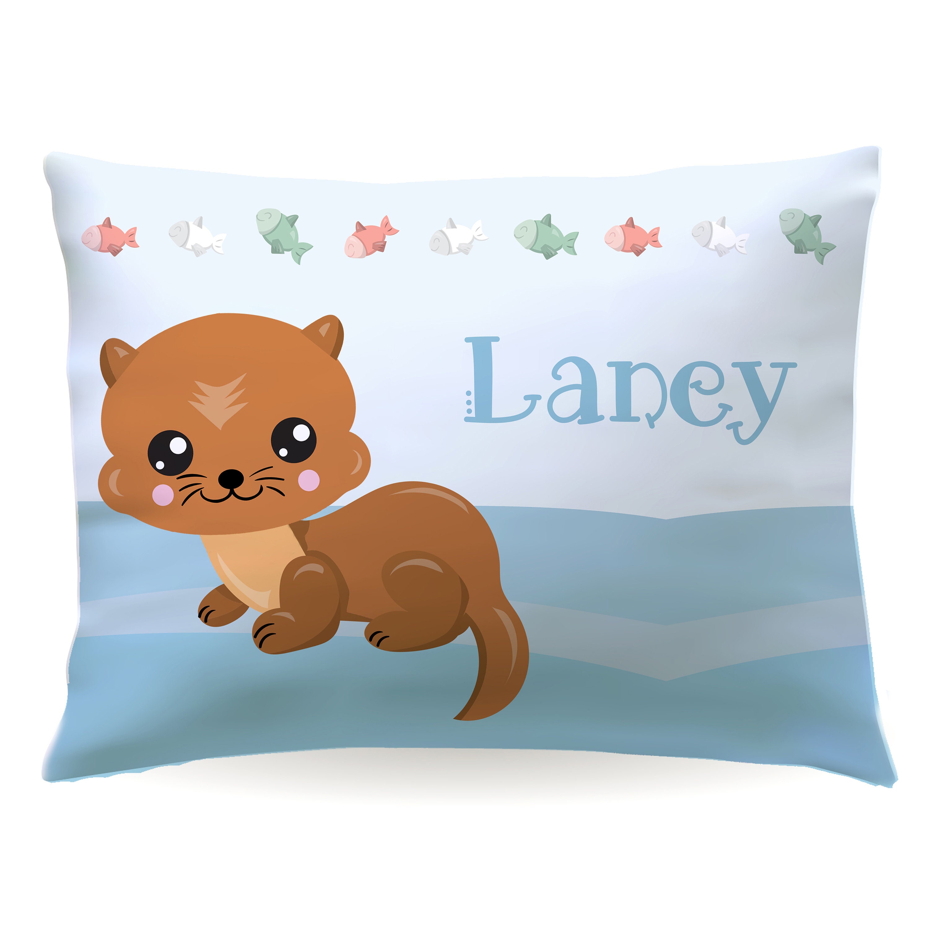 Personalized River Otter Pillowcase • Custom Pillow Case Cover 20x30 Toddler 13x18 • Birthday Gift Kids Children Girl Boy Holiday Christmas