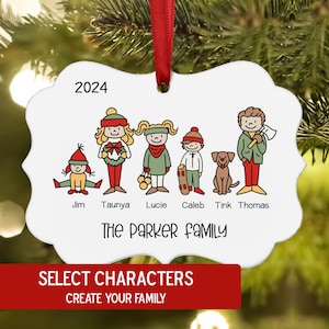 Pick YOUR Family Christmas Ornament Personalized 2024 Custom Holiday Decor Gift Boy Mom Dad Girl Tree Portrait Parents Friend Neighbor