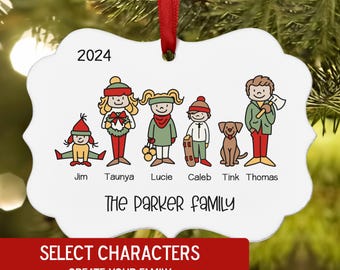 Pick YOUR Family Christmas Ornament Personalized 2024 Custom Holiday Decor Gift Boy Mom Dad Girl Tree Portrait Parents Friend Neighbor