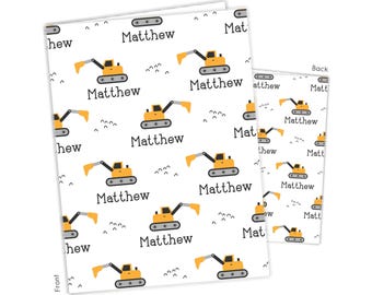 Construction Trucks Dump Personalized Folder 2 Pocket • Back to School Supplies Custom Office Birthday Gift Holiday Girl Boy Kids Christmas