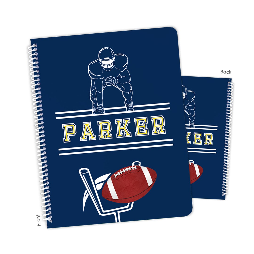 Football Sports ANY COLORS Personalized Notebook Sketchbook Custom ...