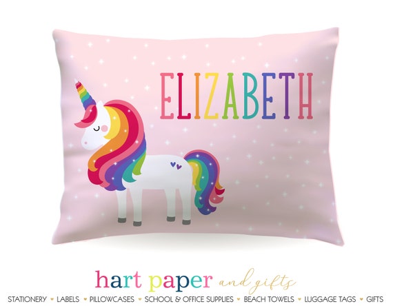 Personalized Rainbow Unicorn Pillowcase Custom Pillow Case Etsy