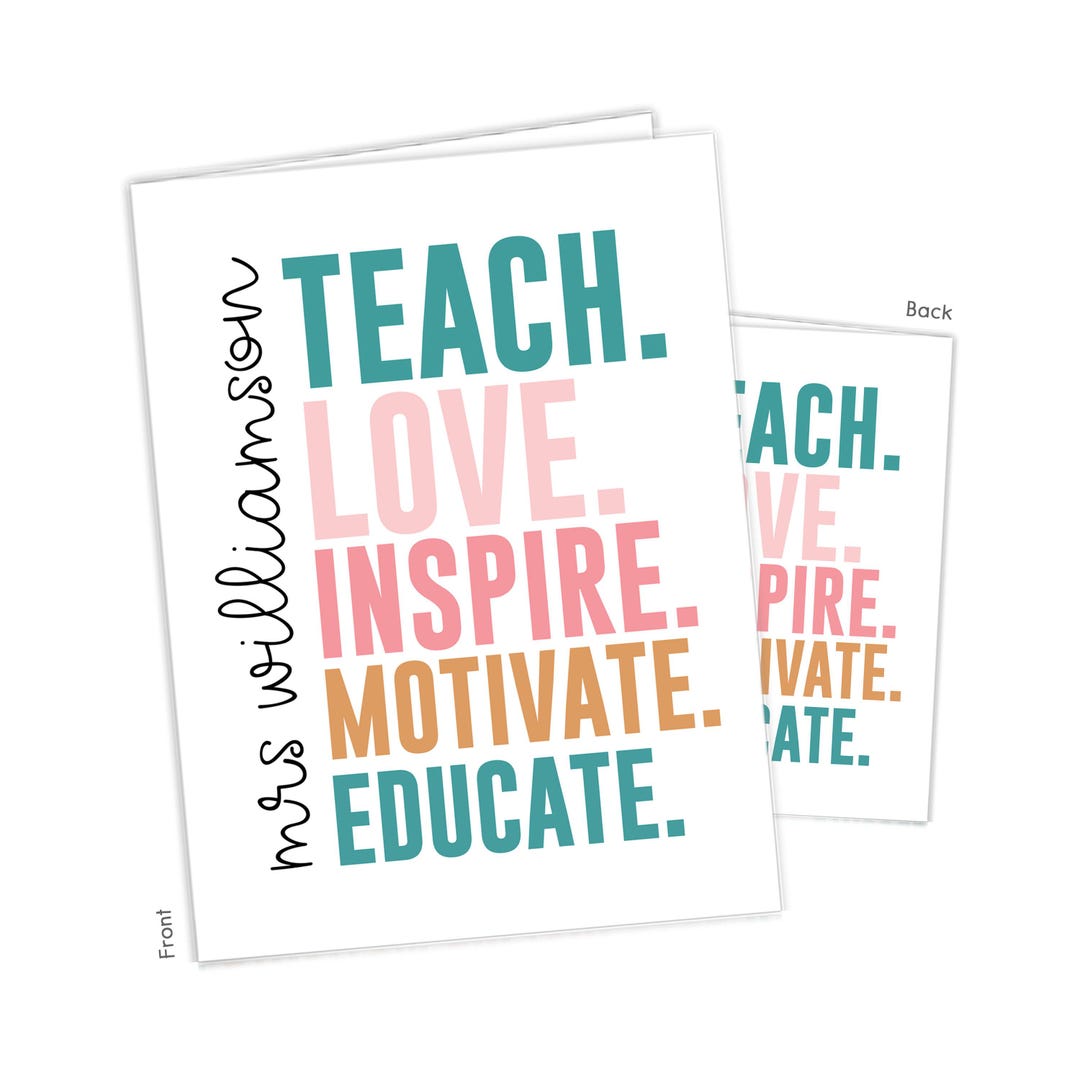 Rainbow Teacher Personalized Folder 2 Pocket Back to School Supplies ...
