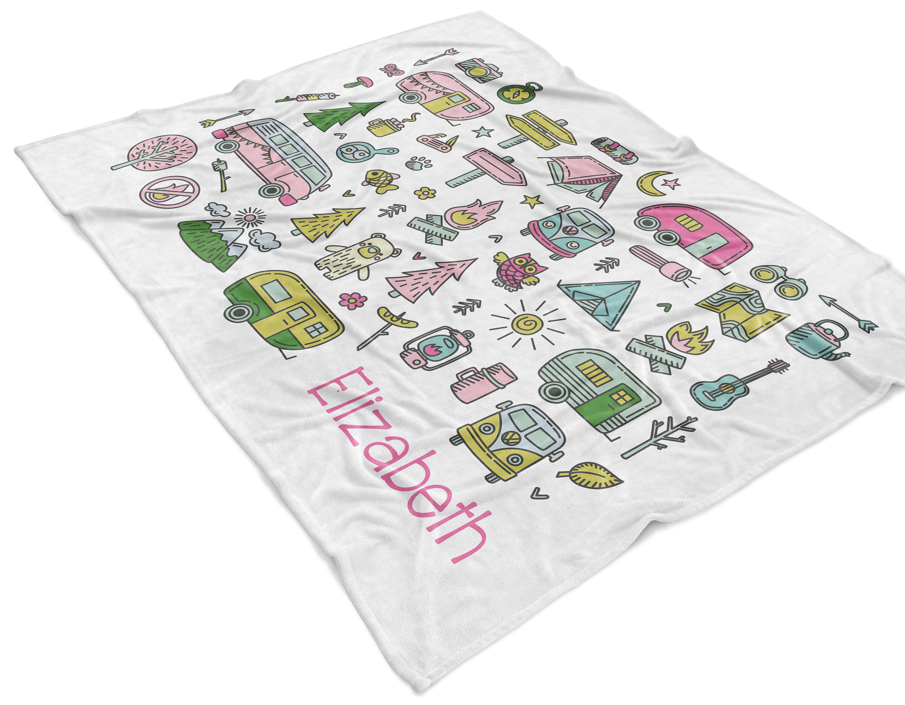 Camping Summer Camp Blanket Minky Personalized Custom 30x40 Etsy
