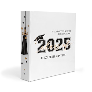 Graduation Class of 2024 3 Ring Binder 2&quot; Personalized Custom Gift Girl Boy Open House Party Photos Pictures Graduate High School College