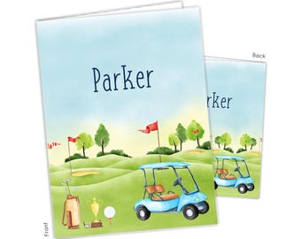 Golf Sports Personalized Folder 2 Pocket Back to School Supplies Custom Office • Birthday Gift Holiday Girl Boy Kids Christmas Teacher Adult