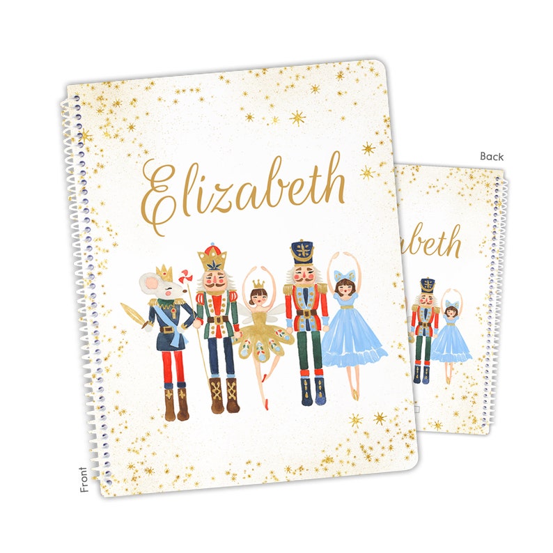 Nutcracker Ballet Ballerina Personalized Notebook Sketchbook • Custom Birthday Gift Back to School Supplies Holiday Christmas Girl Boy Kids imagem 1