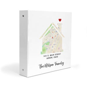 Map of House Home 3 Ring Binder 2&quot; Personalized Custom Gift Birthday Bridal Shower Gift Wedding Housewarming Party New Vacation Rental