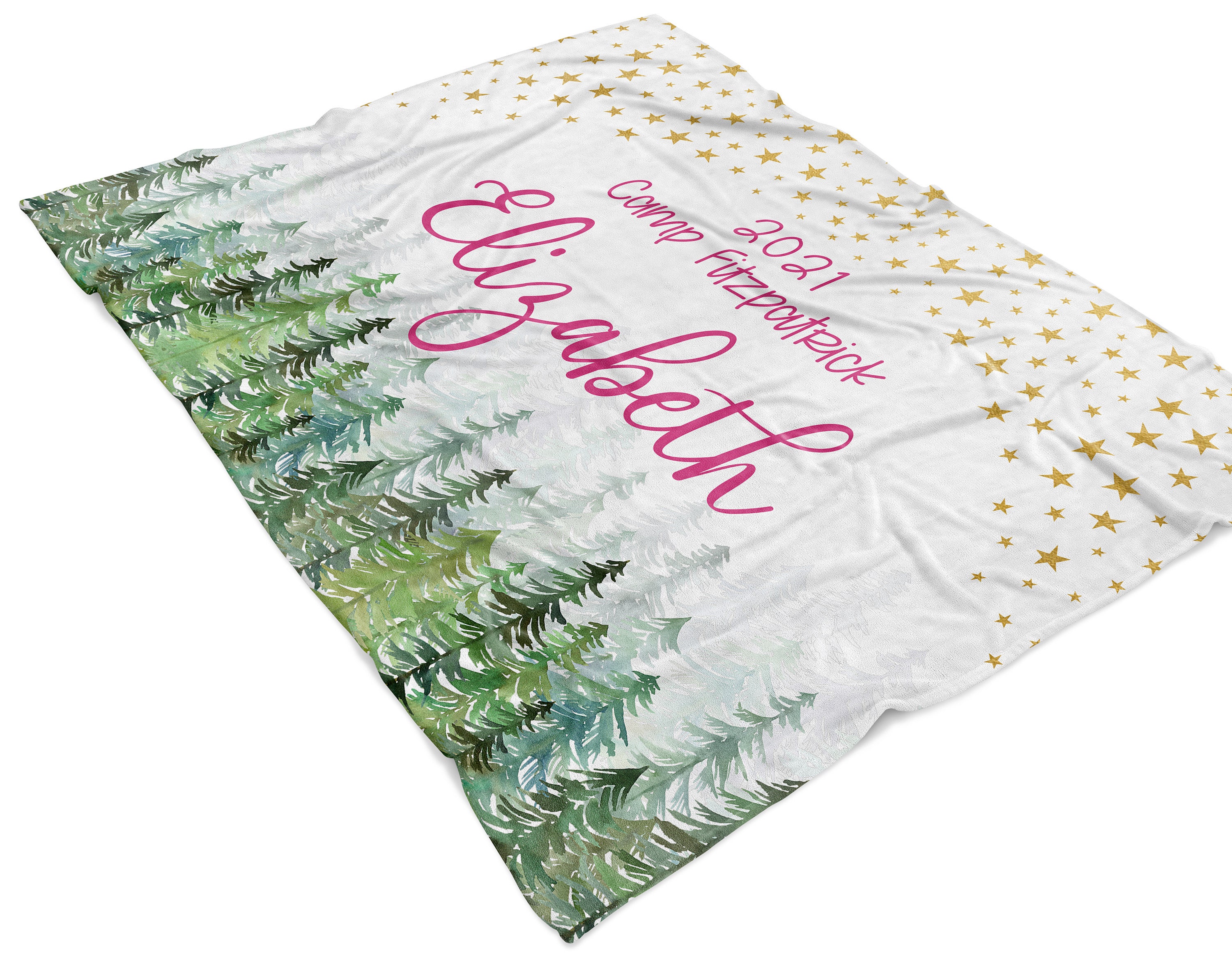 Camping Summer Camp Blanket Minky Personalized Custom 30x40 Etsy