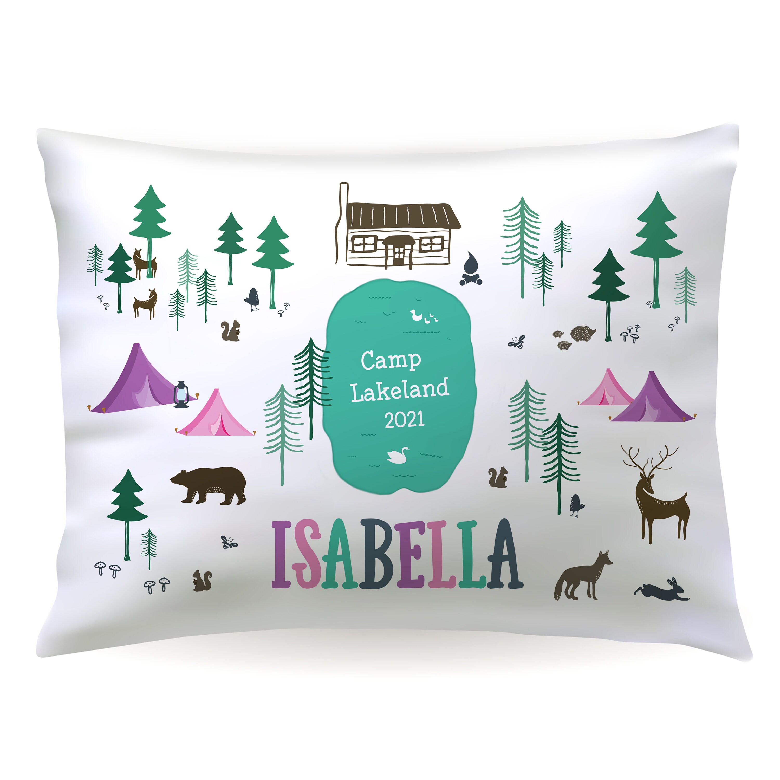 Camping themed top pillow cases