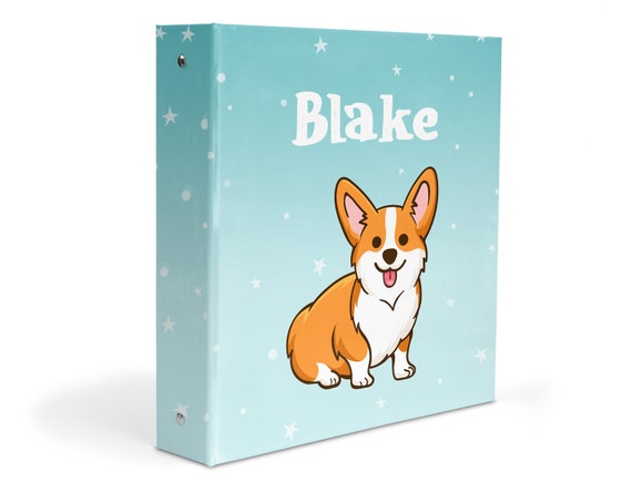 Corgi Dog Puppy 3 Ring Binder 2" Personalized Custom Gift Back to School Supplies Birthday Girl Boy Kids Adult Holiday Vet Records Pet