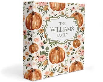 Thanksgiving Pumpkin Planner Recipe Home Family 3 Ring Binder 2" Personalized Custom Birthday Mom Friend Bridal Shower Gift Wedding Holiday