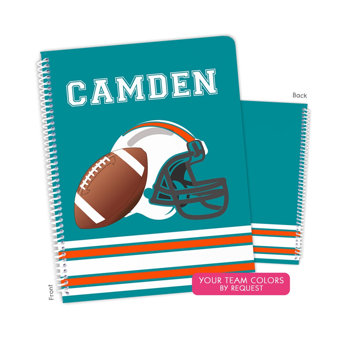 Football Sports ANY COLORS Personalized Notebook Sketchbook Custom ...