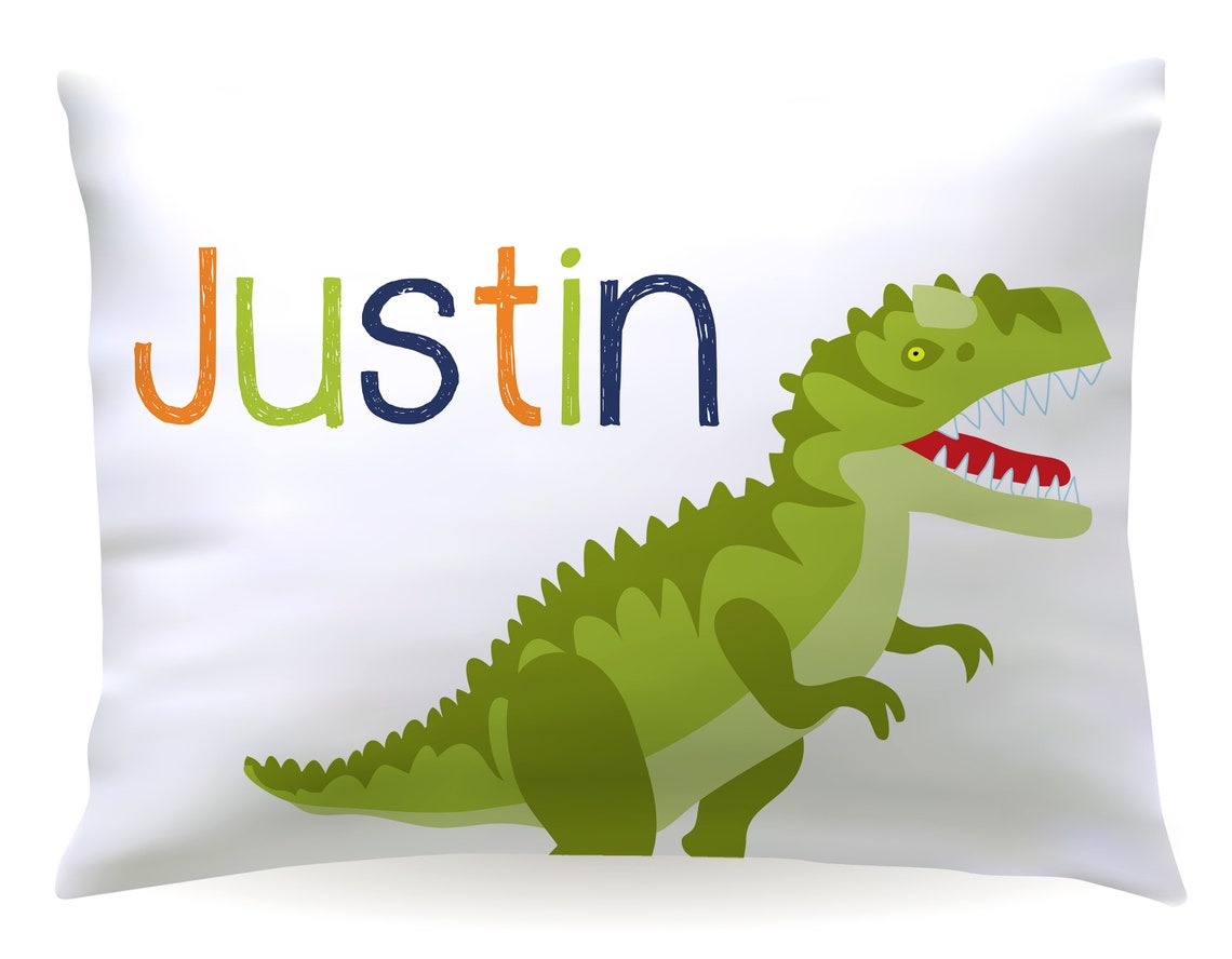 Personalized Dinosaur Pillowcase Dino T Rex Trex Custom Etsy