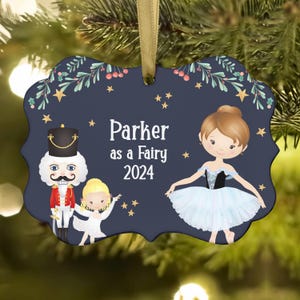 Nutcracker Sugar Plum Fairy Sprite Dream Dew Drop Christmas Ornament Personalized Girl Custom Holiday Decor Gift Ballerina Ballet Recital