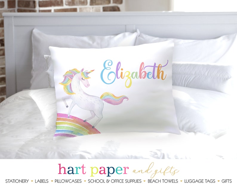Personalized Rainbow Unicorn Pillowcase Custom Pillow Case Etsy