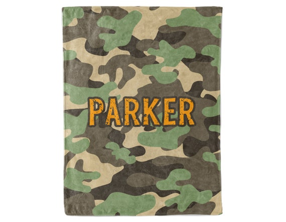 Camo Camouflage Army Blanket Minky Personalized Custom 30x40 50x60
