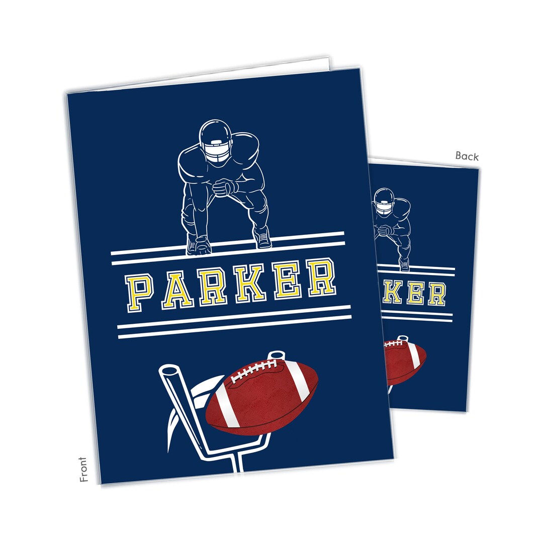 Football ANY COLORS Ball Sports Personalized Folder 2 Pocket • Back to ...