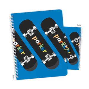 Skateboard Sports Personalized Notebook Sketchbook • Custom Birthday Gift Back to School Supplies Holiday Christmas Girl Boy Kids