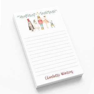 Nutcracker Personalized Notepad Blank Lined Note Stationery Custom Boy Girl Gift Gifts Her Mom Friend Ballet Dance Recital Dancer Christmas
