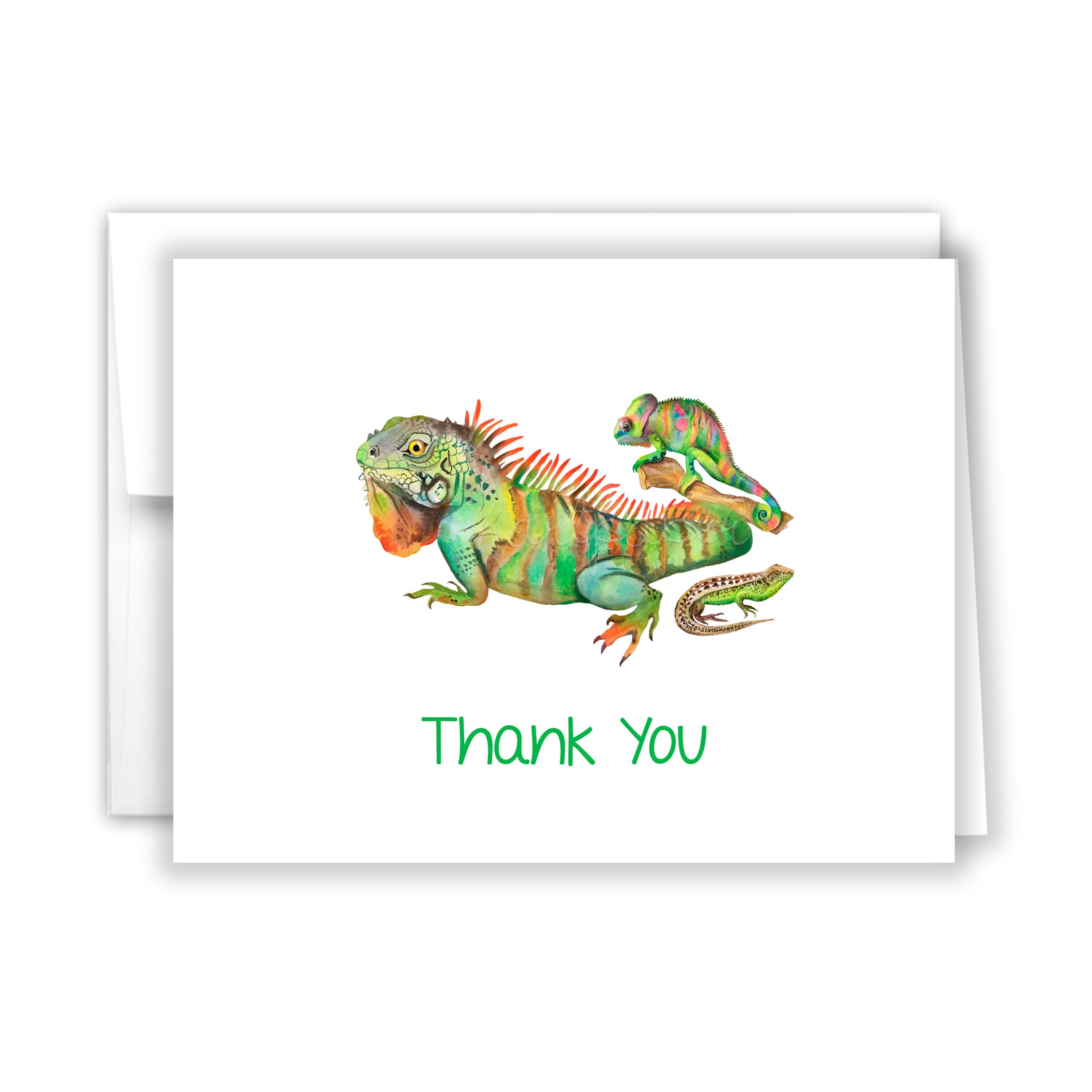 Congratulations Lizard Reptiles Lizard Gecko Thank You Personalized Cards • Folded Flat ...