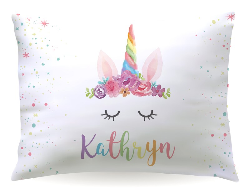 Personalized Unicorn Rainbow Pillowcase Custom Pillow Case Etsy