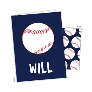 Baseball Ball Sports Personalized Folder 2 Pocket • Back to School Supplies Custom Office • Birthday Gift Holiday Girl Boy Kids Christmas