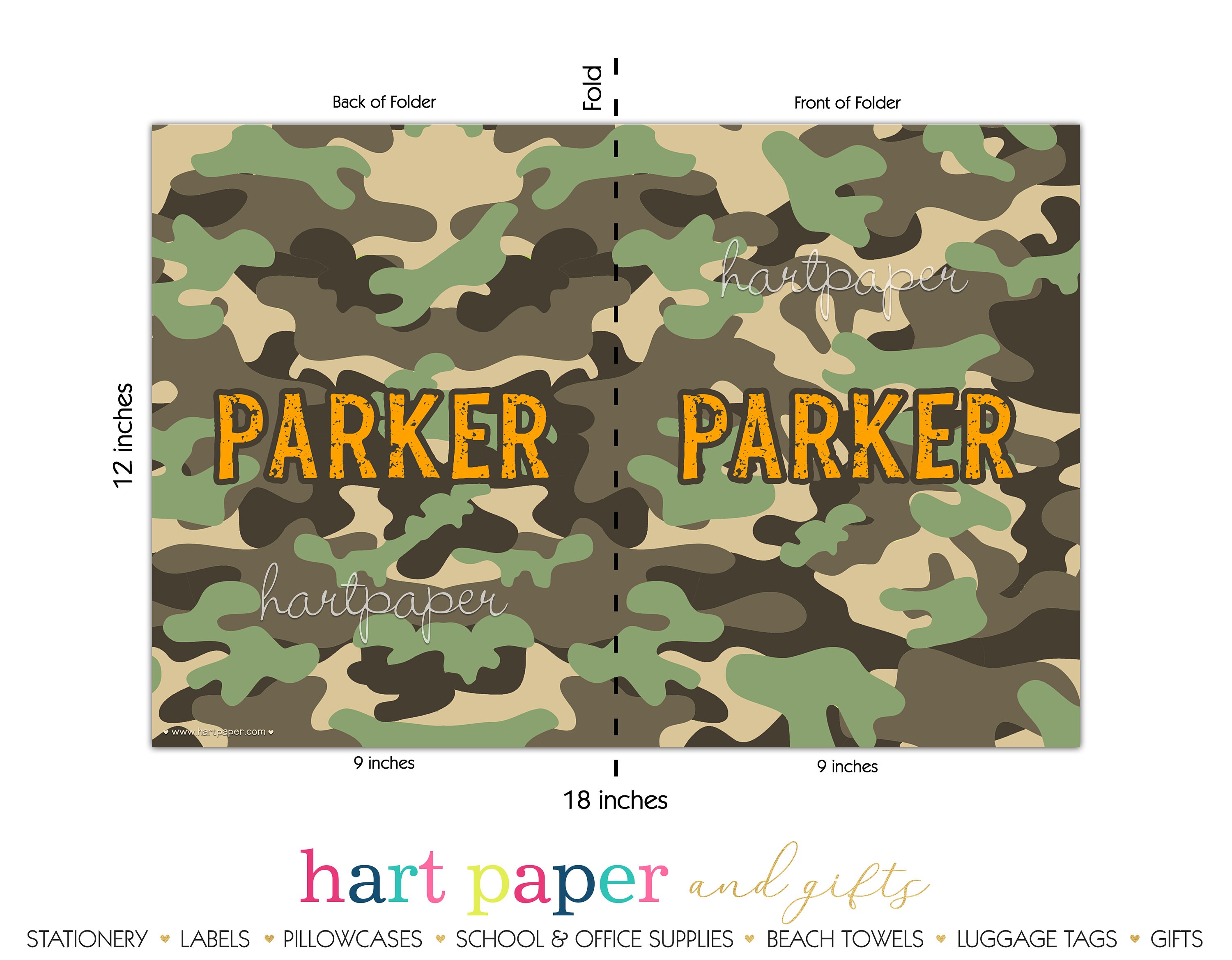 Camo Camouflage Personalized Folder 2 Pocket School Supplies Etsy