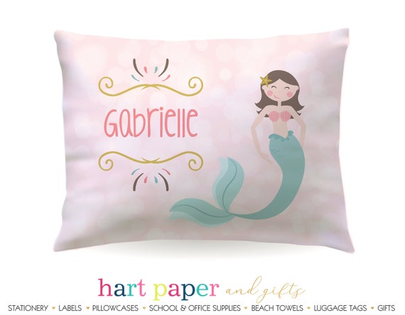 Personalized Rainbow Mermaid Pillowcase Custom Pillow Case Etsy
