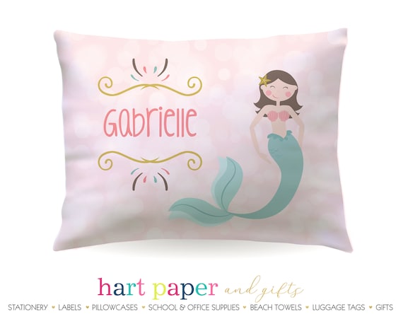 Personalized Rainbow Mermaid Pillowcase Custom Pillow Case Etsy