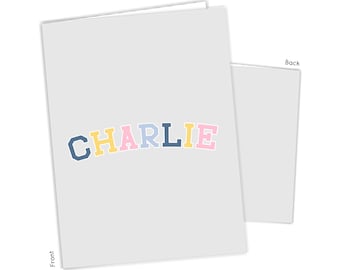 Rainbow Pastel Personalized Folder 2 Pocket • Back to School Supplies Custom Office • Birthday Gift Holiday Girl Boy Kids Wedding Teacher
