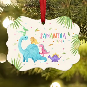 Dinosaur Dino Christmas Ornament • Personalized Custom Holiday Decor • Gift Boy Girl Kids Children Tree