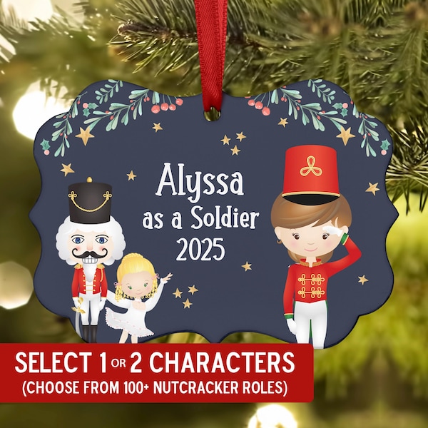 Select YOUR Role - Nutcracker Christmas Ornament Personalized 2025 Custom Holiday Decor Gift Boy Girl Ballerina Ballet > Tree