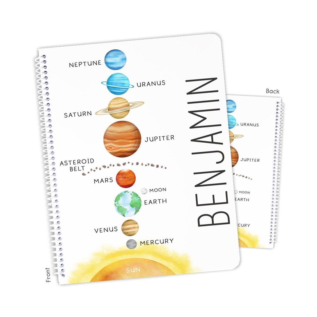 Outer Space Planets Solar System Personalized Notebook Sketchbook ...