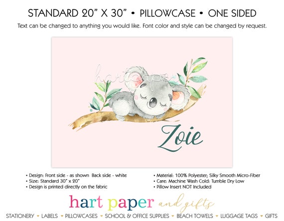 Personalized Koala Bear Pillowcase Personalized Koala Bear Pillowcase