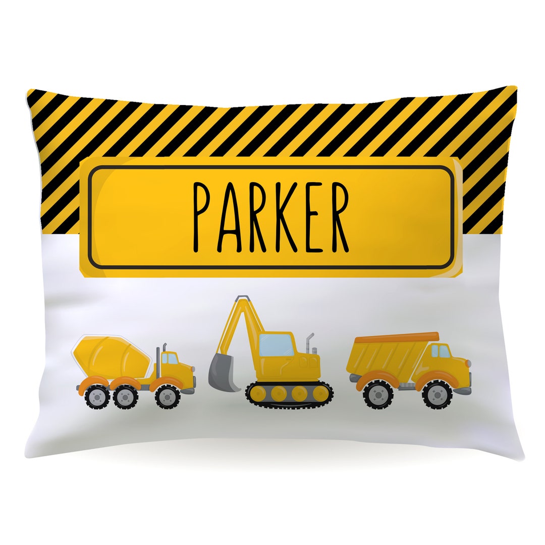 Personalized Construction Trucks Pillowcase Custom Pillow Etsy