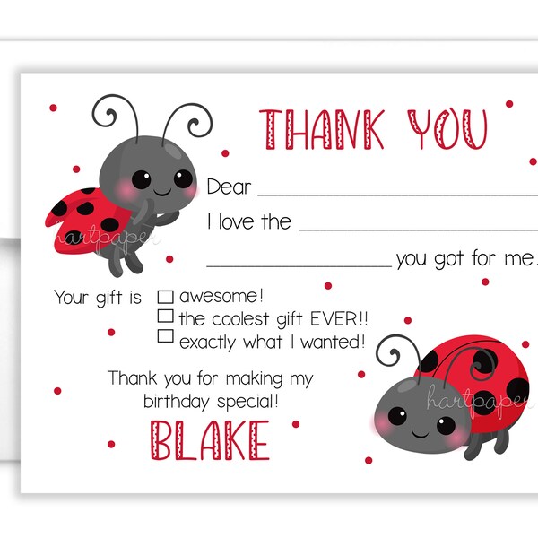 Lady Bug Thank You Etsy