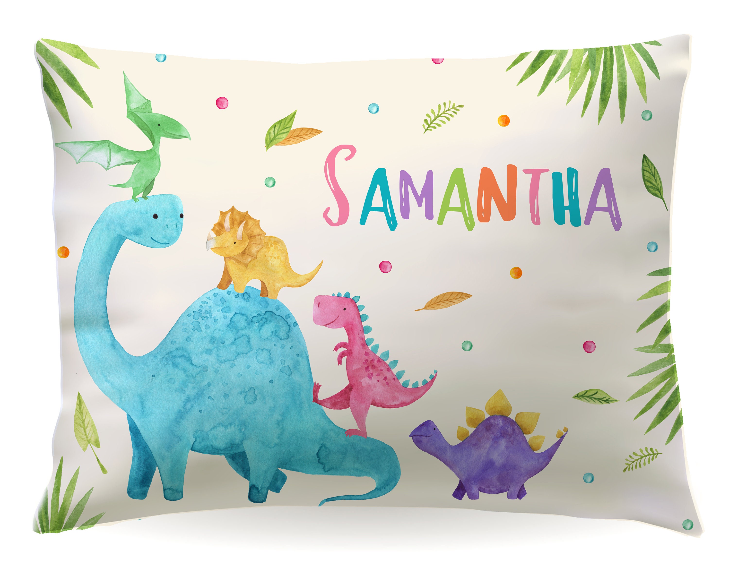 personalized dinosaur pillowcase