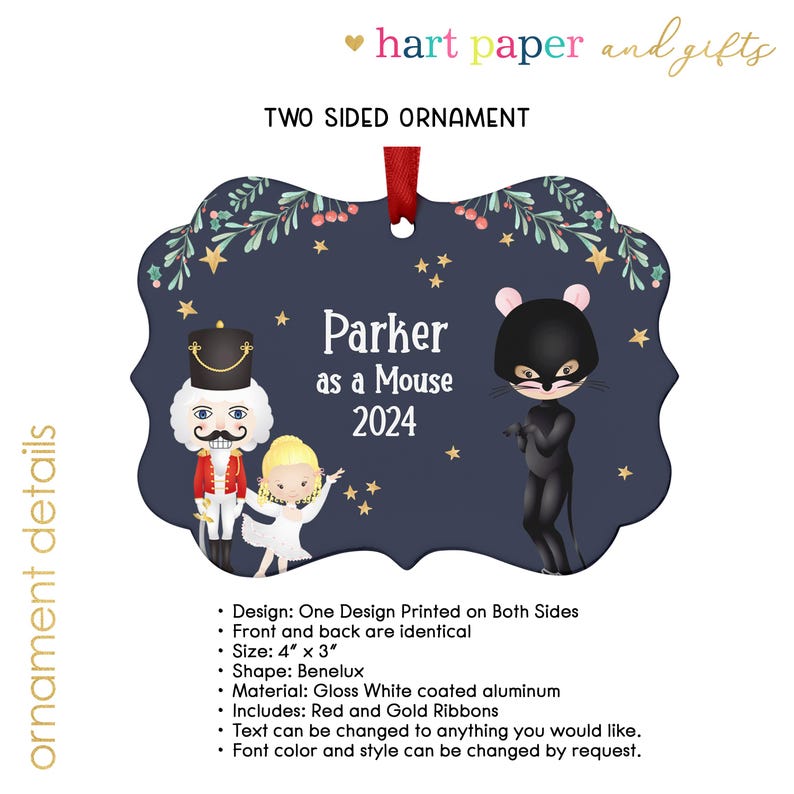 Nutcracker Mouse Rat King Queen Baby Black Christmas Ornament