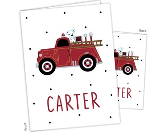 Firetruck Fire Truck Personalized Folder 2 Pocket • Back to School Supplies Custom Office • Birthday Gift Holiday Girl Boy Kids Christmas
